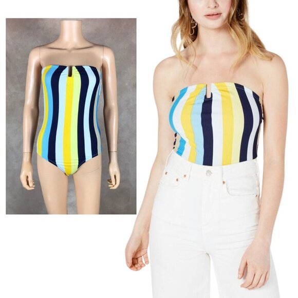 Strapless U-Ring Summer Striped Bodysuit NWT SMALL - Picture 2 of 10